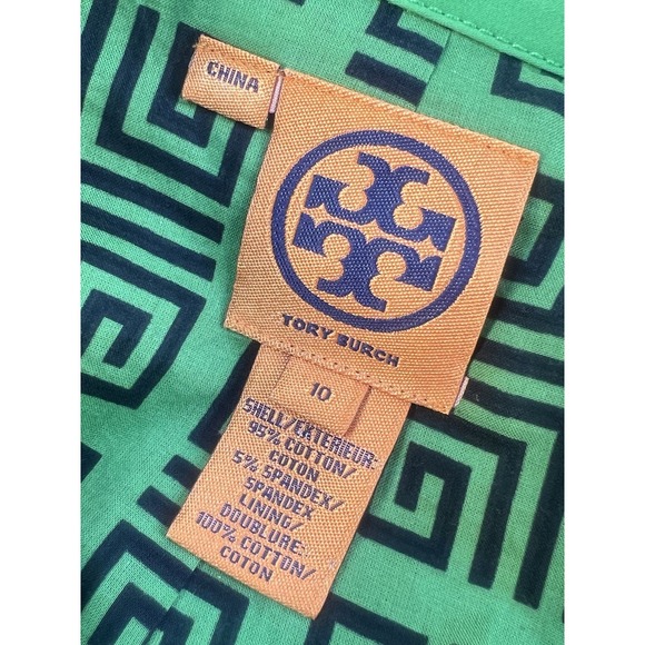 TORY BURCH kelly green logo button flap pocket womens utility jacket sz 10 - Picture 7 of 9